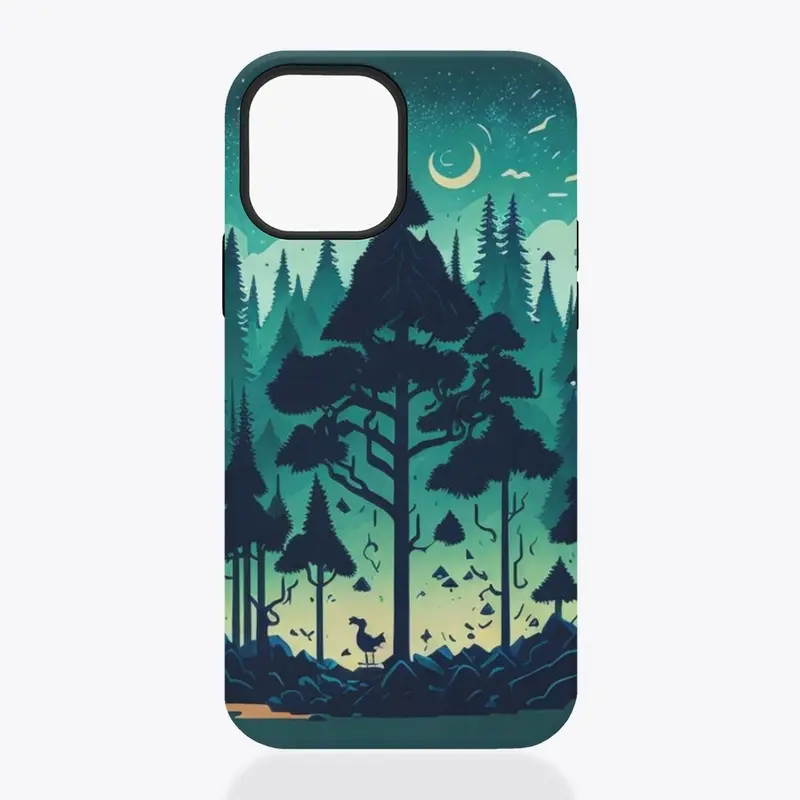 Beautiful forest night sky print