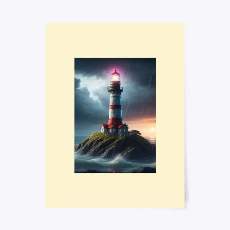 Light house island print