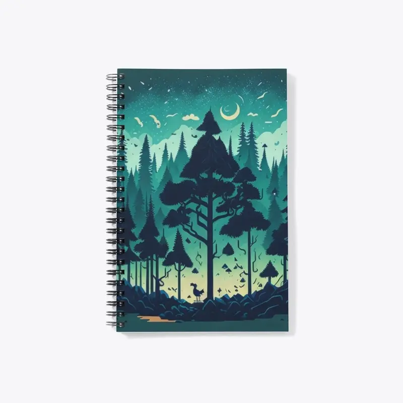 Beautiful forest night sky print