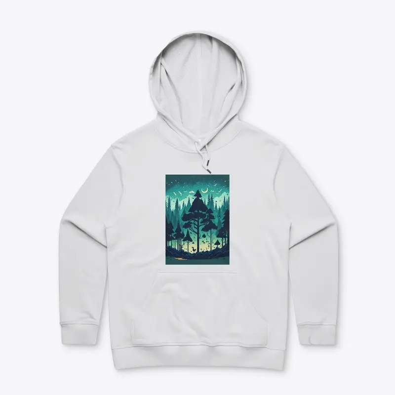 Beautiful forest night sky print