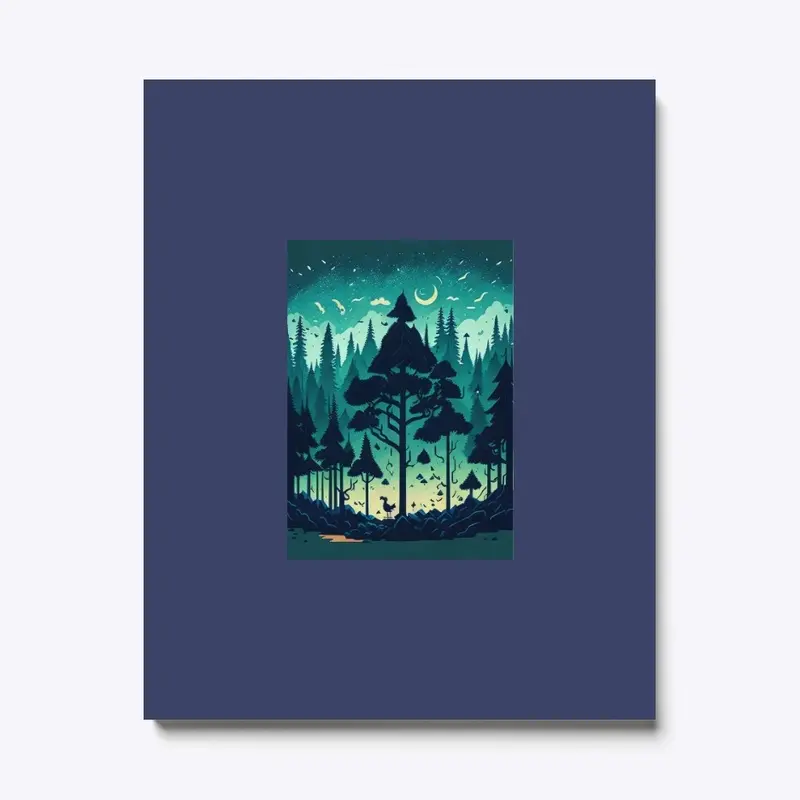 Beautiful forest night sky print